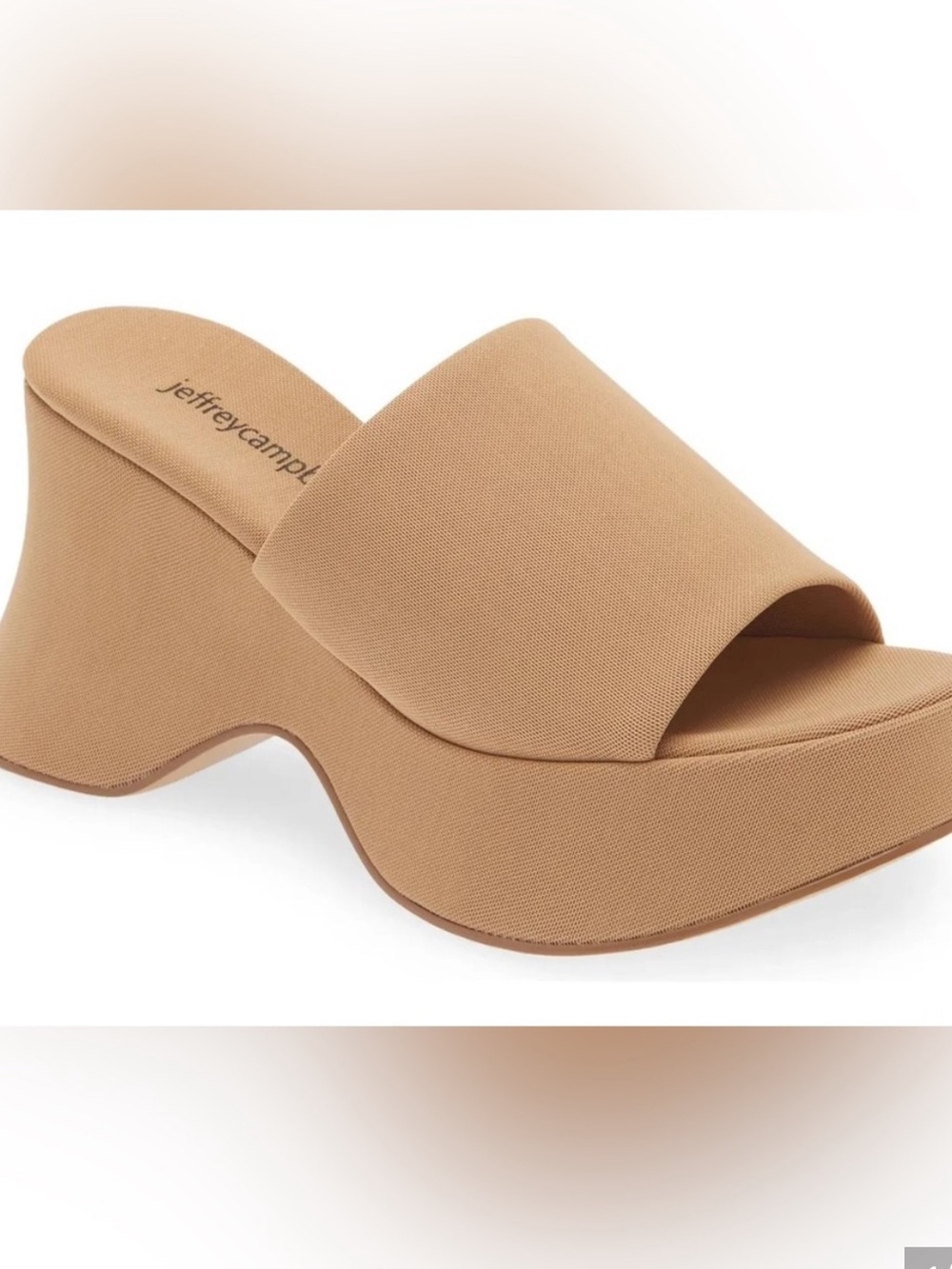 Jeffrey Campbell Beige Mesh Chunky Wedge Sandals Size 7.5 US